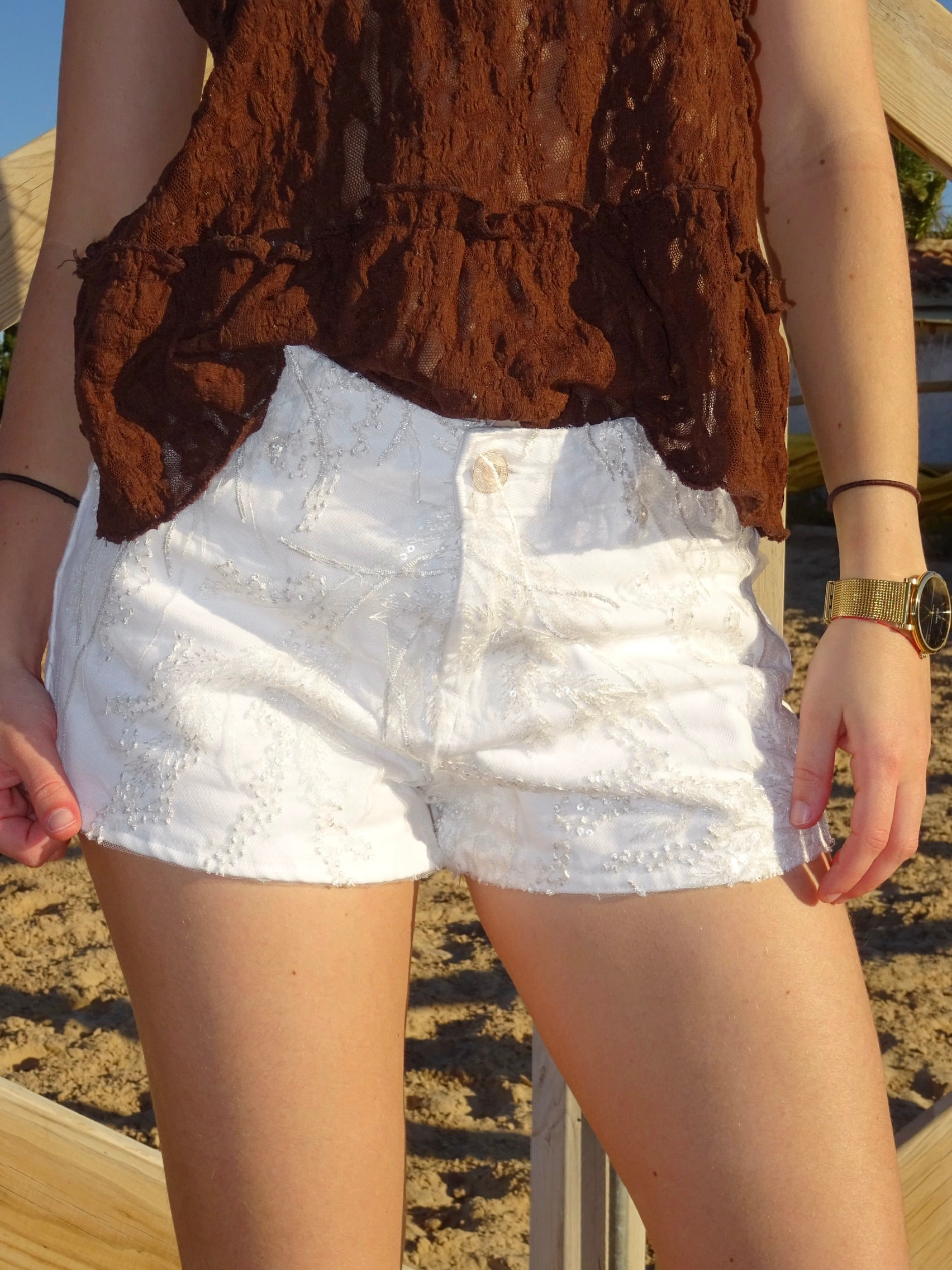 Sequin Lace Shorts
