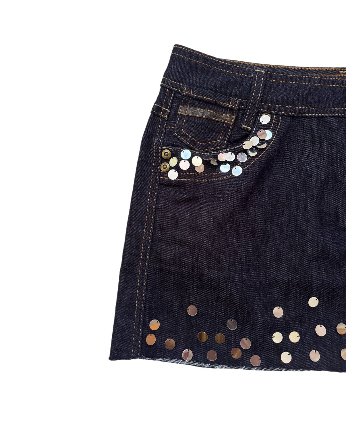 Falda Mini Denim con Lentejuelas