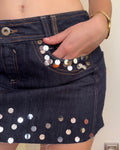Falda Mini Denim con Lentejuelas