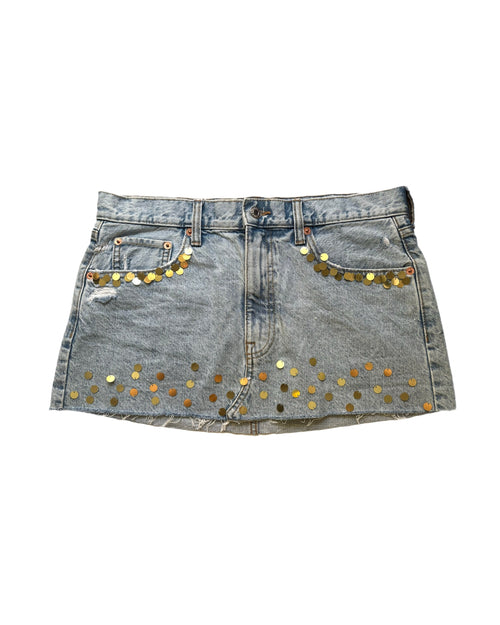 Falda Mini Denim Lentejuelas