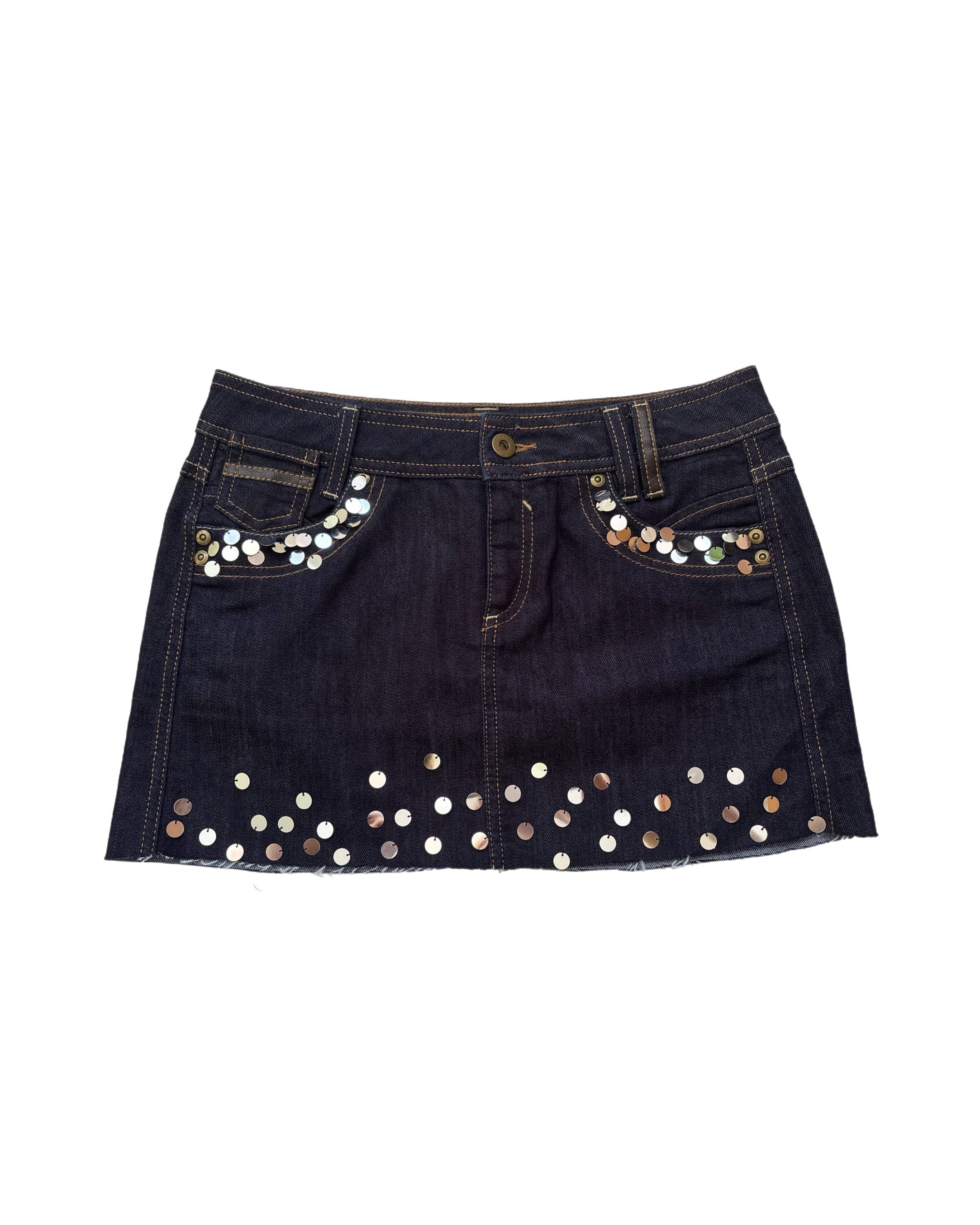 Falda Mini Denim con Lentejuelas