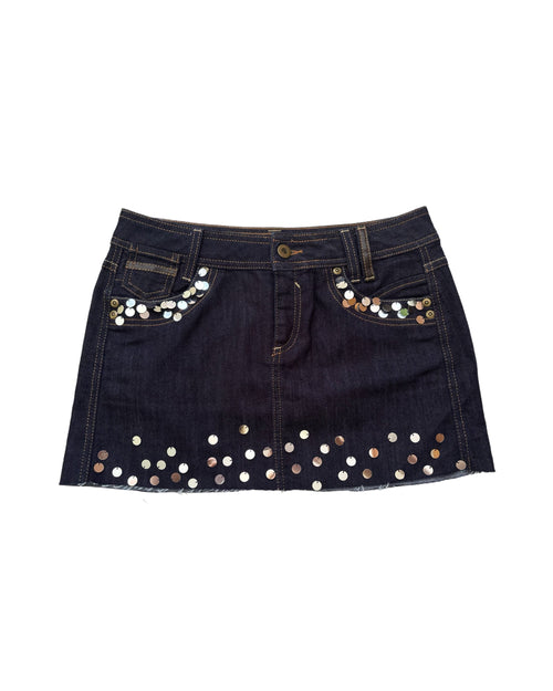 Falda Mini Denim con Lentejuelas