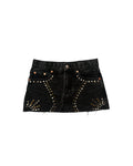 Falda Mini Negra con Tachuelas