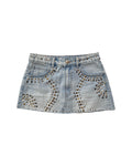 Falda Mini Azul con Tachuelas