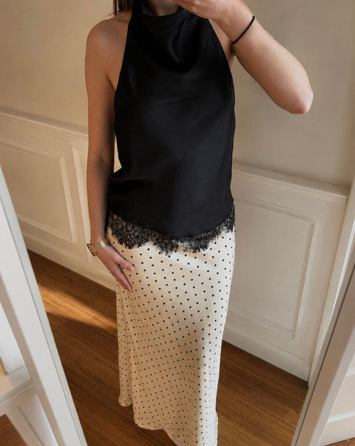 Black Halter Lace Top